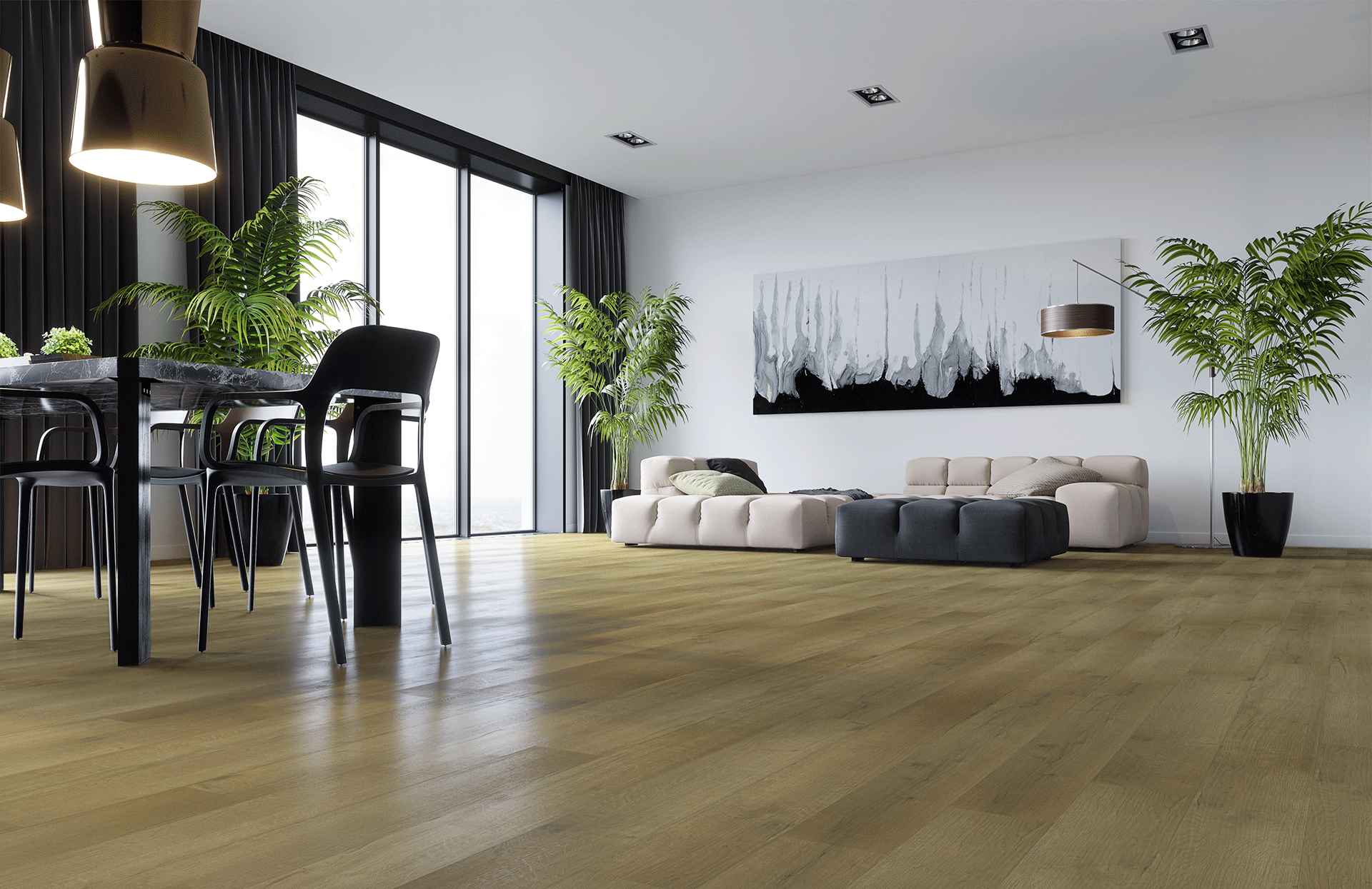 Кварцевый ламинат Home Expert Натуральный Дуб Янтарный пляж 1201/0-002